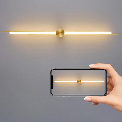 Minimalist Brass And Acrylic Linear LED Wall Sconce Lamp