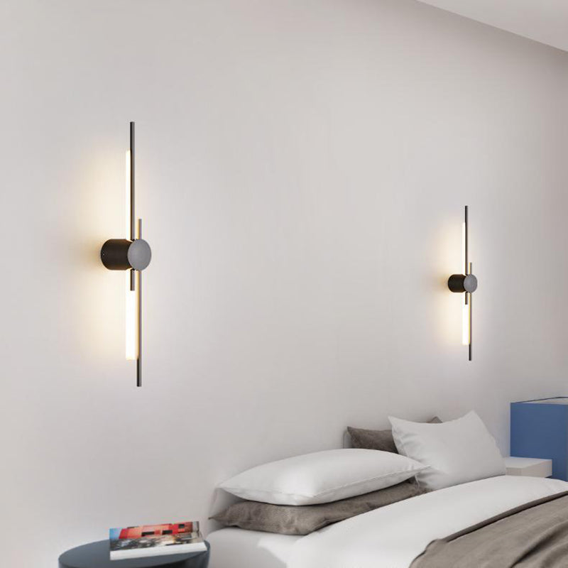 Minimalist Brass And Acrylic Linear LED Wall Sconce Lamp