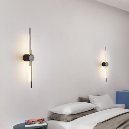Minimalist Brass And Acrylic Linear LED Wall Sconce Lamp