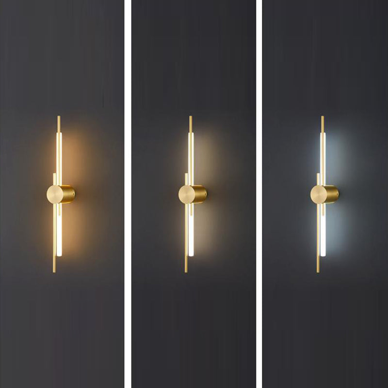 Minimalist Brass And Acrylic Linear LED Wall Sconce Lamp