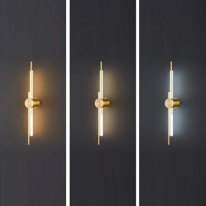 Minimalist Brass And Acrylic Linear LED Wall Sconce Lamp