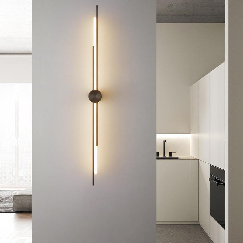 Minimalist Brass And Acrylic Linear LED Wall Sconce Lamp