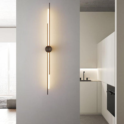 Minimalist Brass And Acrylic Linear LED Wall Sconce Lamp
