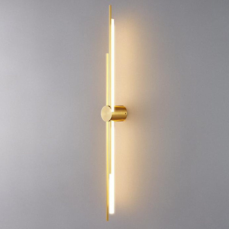 Minimalist Brass And Acrylic Linear LED Wall Sconce Lamp