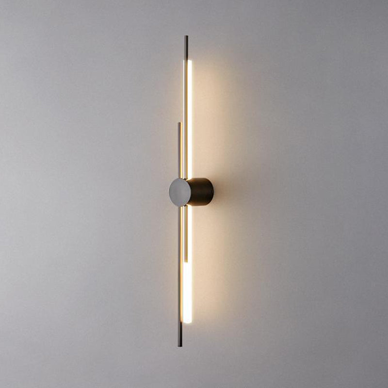 Minimalist Brass And Acrylic Linear LED Wall Sconce Lamp
