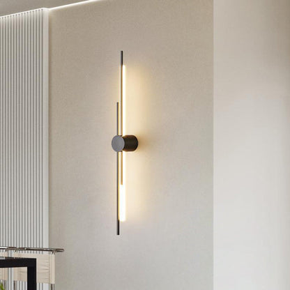 Minimalist Brass And Acrylic Linear LED Wall Sconce Lamp