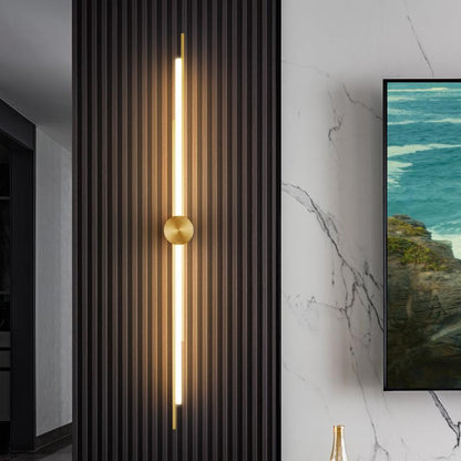 Minimalist Brass And Acrylic Linear LED Wall Sconce Lamp