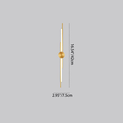 Minimalist Brass And Acrylic Linear LED Wall Sconce Lamp