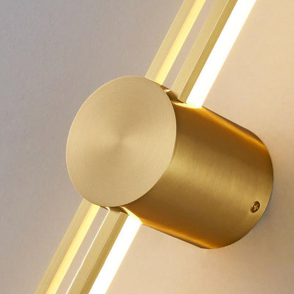 Minimalist Brass And Acrylic Linear LED Wall Sconce Lamp