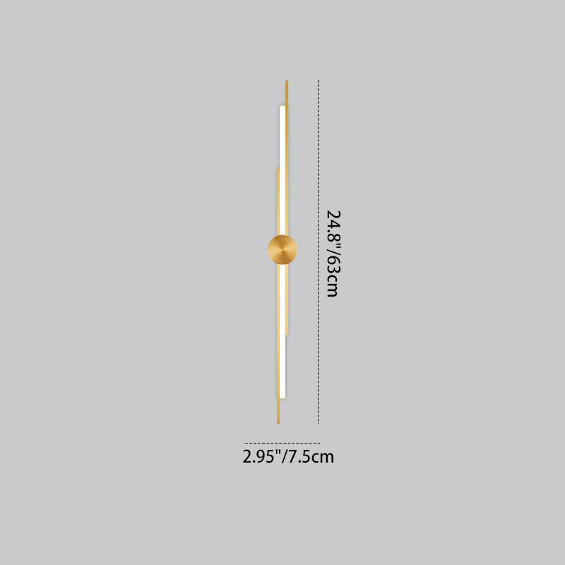 Minimalist Brass And Acrylic Linear LED Wall Sconce Lamp