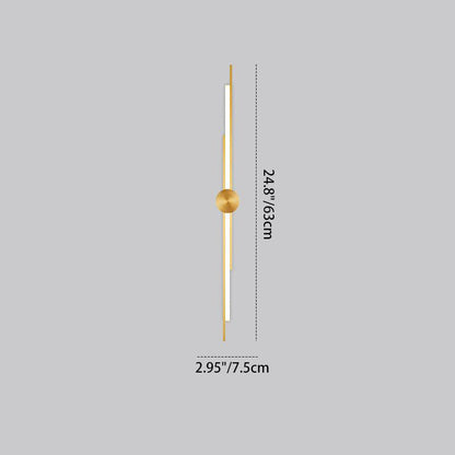 Minimalist Brass And Acrylic Linear LED Wall Sconce Lamp