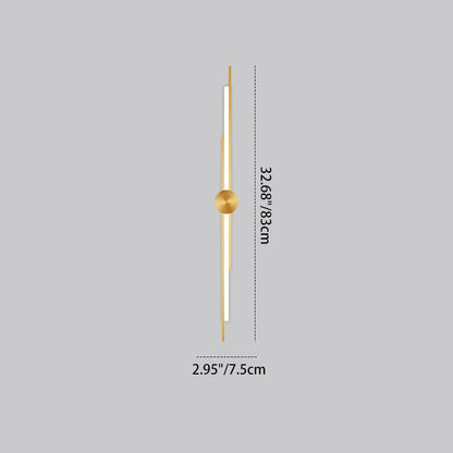 Minimalist Brass And Acrylic Linear LED Wall Sconce Lamp