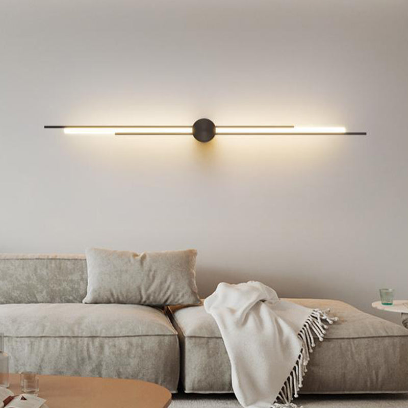 Minimalist Brass And Acrylic Linear LED Wall Sconce Lamp