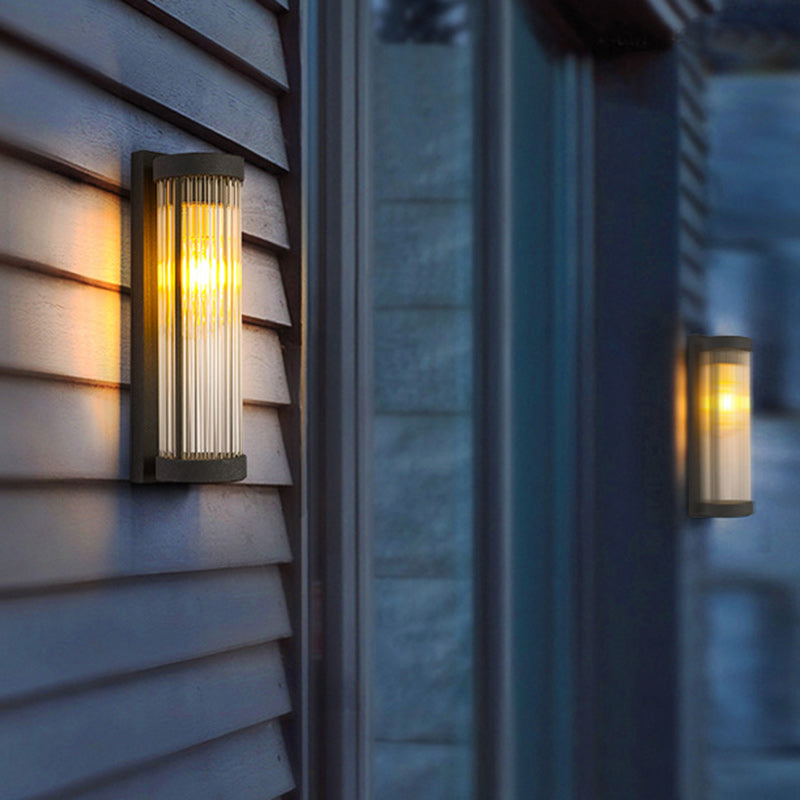Stainless Cylinder LED Solar Waterproof Wall Sconce Lamp