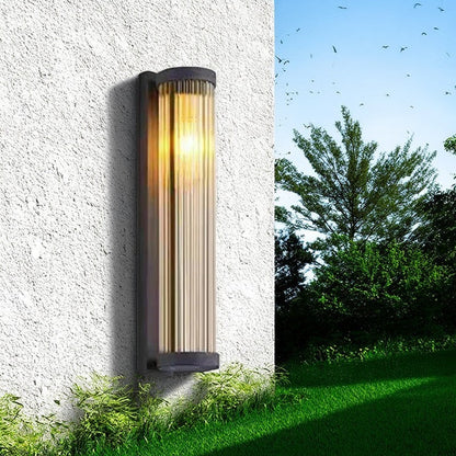 Stainless Cylinder LED Solar Waterproof Wall Sconce Lamp