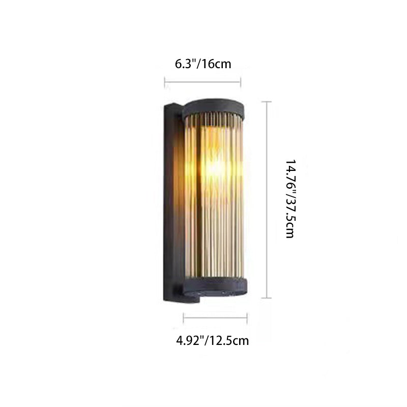 Stainless Cylinder LED Solar Waterproof Wall Sconce Lamp