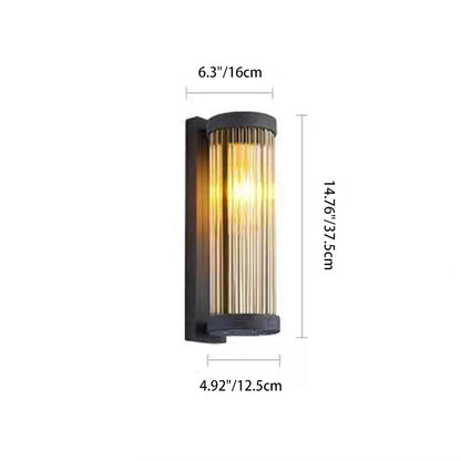 Stainless Cylinder LED Solar Waterproof Wall Sconce Lamp