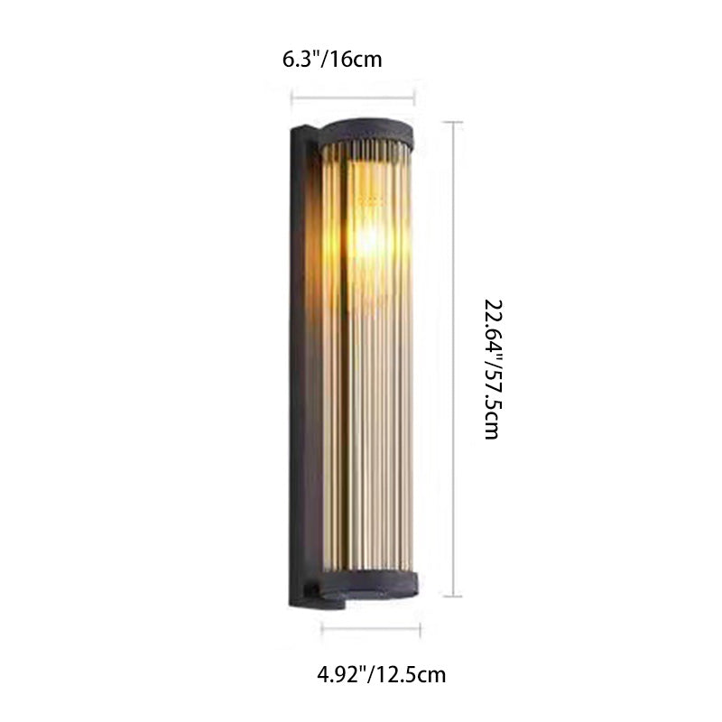 Stainless Cylinder LED Solar Waterproof Wall Sconce Lamp