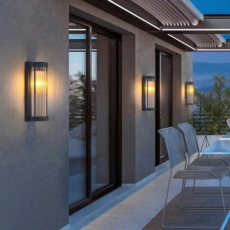 Stainless Cylinder LED Solar Waterproof Wall Sconce Lamp