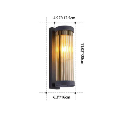 Stainless Cylinder LED Solar Waterproof Wall Sconce Lamp