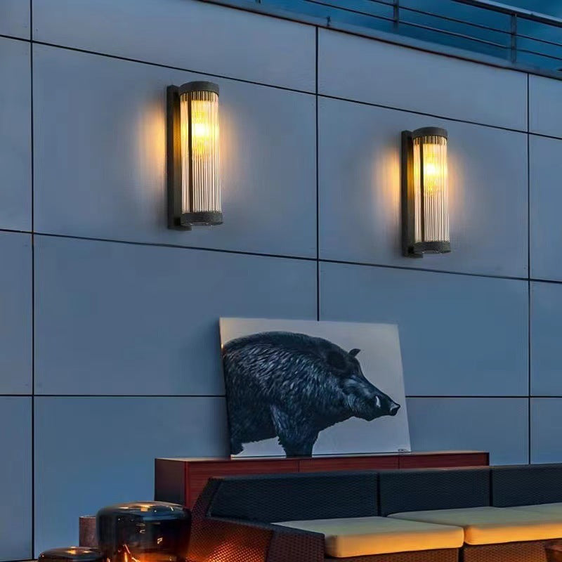 Stainless Cylinder LED Solar Waterproof Wall Sconce Lamp
