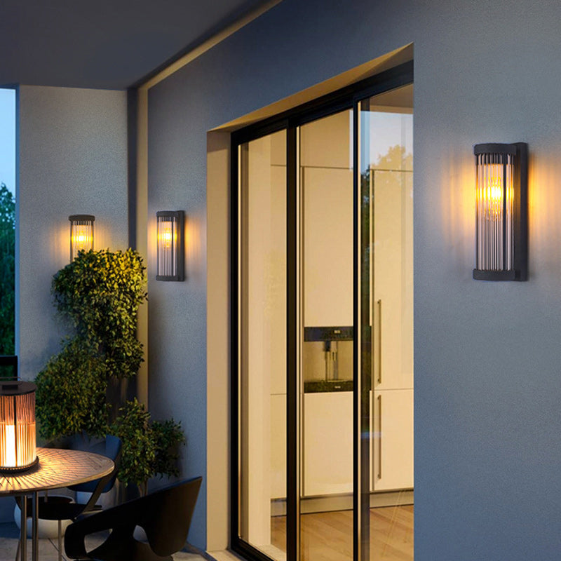 Stainless Cylinder LED Solar Waterproof Wall Sconce Lamp