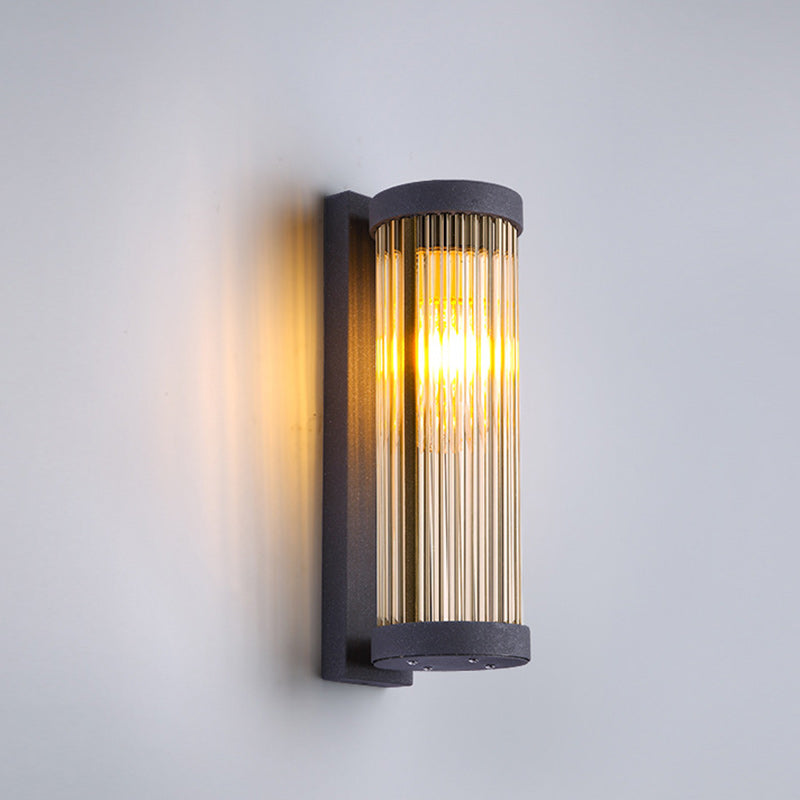 Stainless Cylinder LED Solar Waterproof Wall Sconce Lamp
