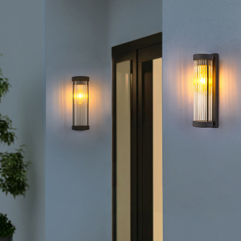 Stainless Cylinder LED Solar Waterproof Wall Sconce Lamp