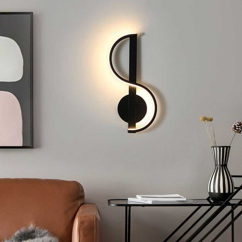 Iron And Silicone Musical Curve LED Wall Sconce Lamp
