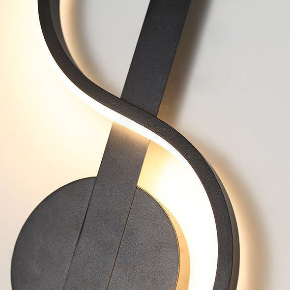 Iron And Silicone Musical Curve LED Wall Sconce Lamp