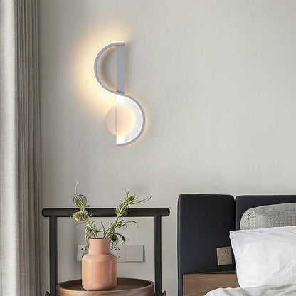 Iron And Silicone Musical Curve LED Wall Sconce Lamp
