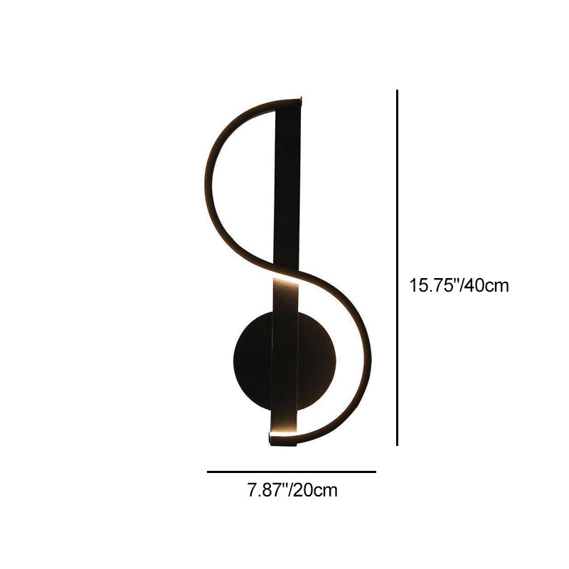 Iron And Silicone Musical Curve LED Wall Sconce Lamp