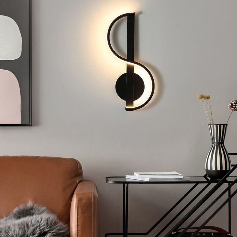 Iron And Silicone Musical Curve LED Wall Sconce Lamp