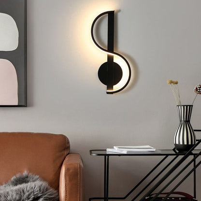 Iron And Silicone Musical Curve LED Wall Sconce Lamp