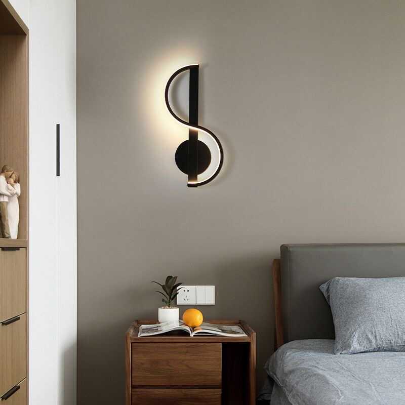 Iron And Silicone Musical Curve LED Wall Sconce Lamp