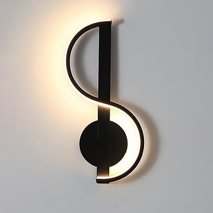 Iron And Silicone Musical Curve LED Wall Sconce Lamp