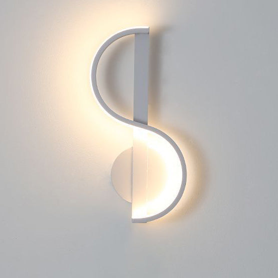 Iron And Silicone Musical Curve LED Wall Sconce Lamp