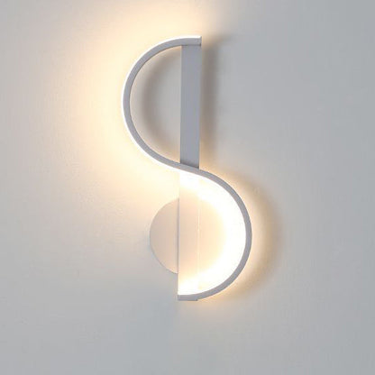 Iron And Silicone Musical Curve LED Wall Sconce Lamp