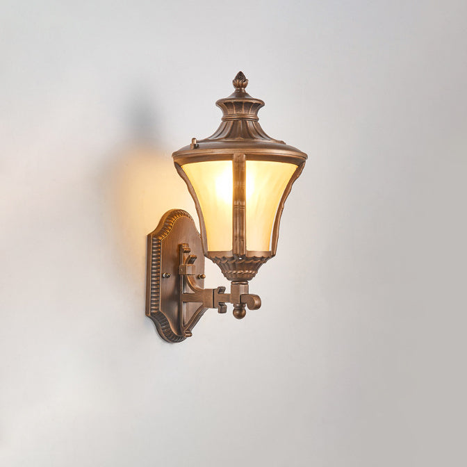 Aluminum Glass Conical 1-Light Waterproof Wall Sconce Lamp