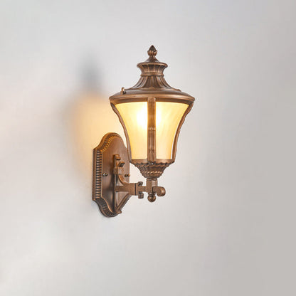 Aluminum Glass Conical 1-Light Waterproof Wall Sconce Lamp