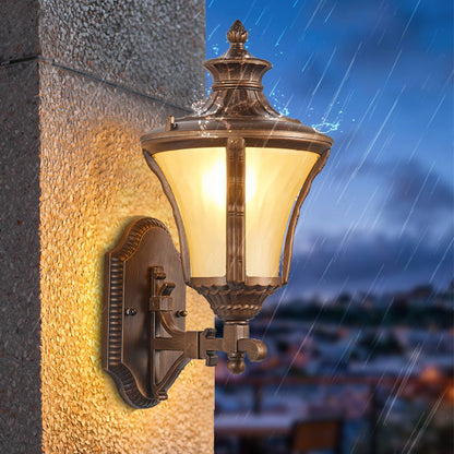 Aluminum Glass Conical 1-Light Waterproof Wall Sconce Lamp
