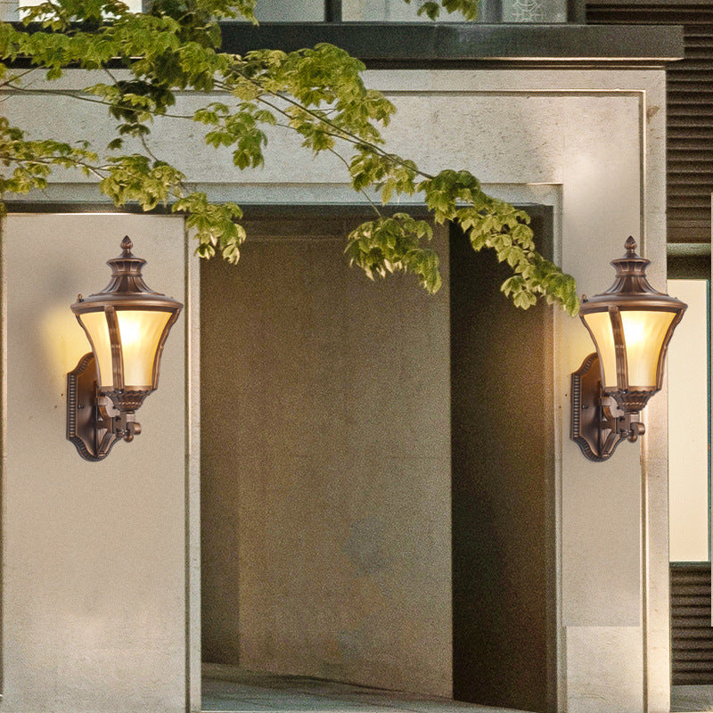 Aluminum Glass Conical 1-Light Waterproof Wall Sconce Lamp