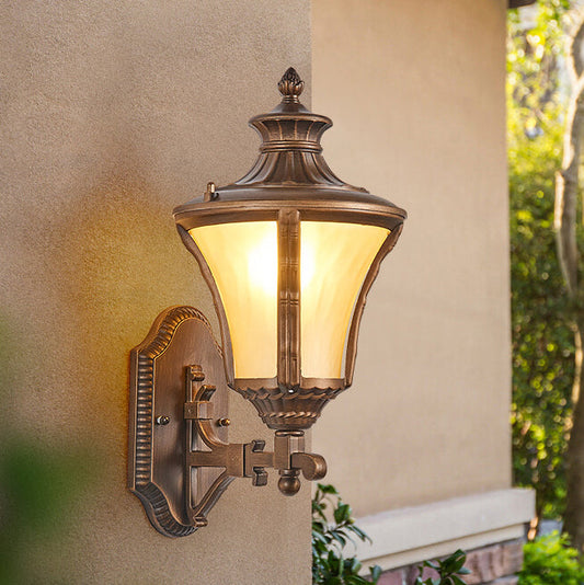 Aluminum Glass Conical 1-Light Waterproof Wall Sconce Lamp
