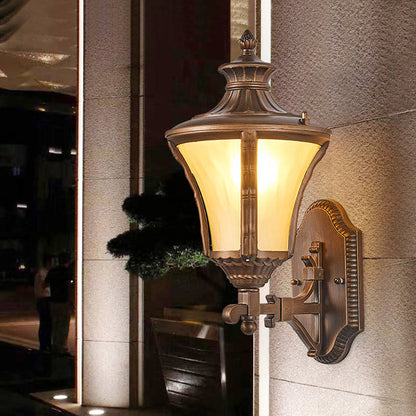 Aluminum Glass Conical 1-Light Waterproof Wall Sconce Lamp