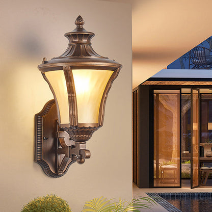 Aluminum Glass Conical 1-Light Waterproof Wall Sconce Lamp
