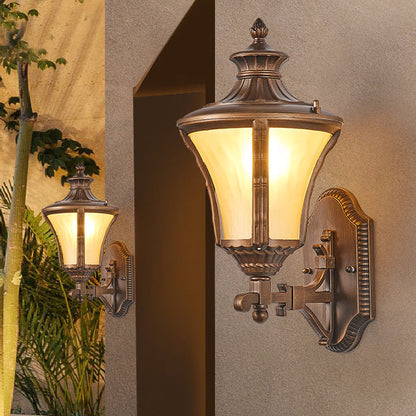 Aluminum Glass Conical 1-Light Waterproof Wall Sconce Lamp