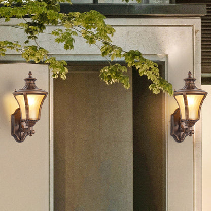 Aluminum Glass Conical 1-Light Waterproof Wall Sconce Lamp