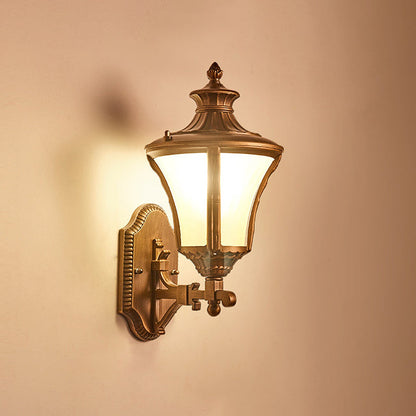 Aluminum Glass Conical 1-Light Waterproof Wall Sconce Lamp