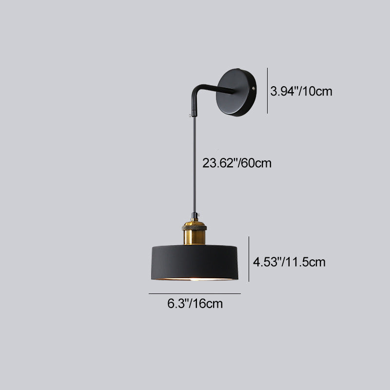 Nordic Metal & Resin Cylindrical 1-Light Wall Sconce Lamp