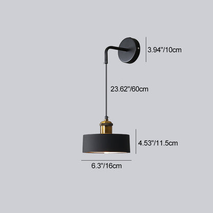 Nordic Metal & Resin Cylindrical 1-Light Wall Sconce Lamp